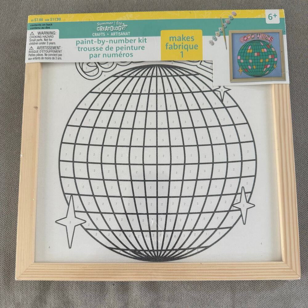 Creatology Groovy Vibes Disco Ball Paint by Number Kit Framed NEW